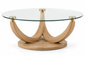 Mesa de comedor con tablero de cristal, marrón