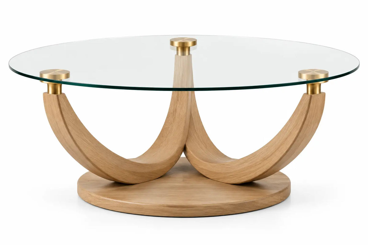 Mesa de comedor con tablero de cristal, marrón